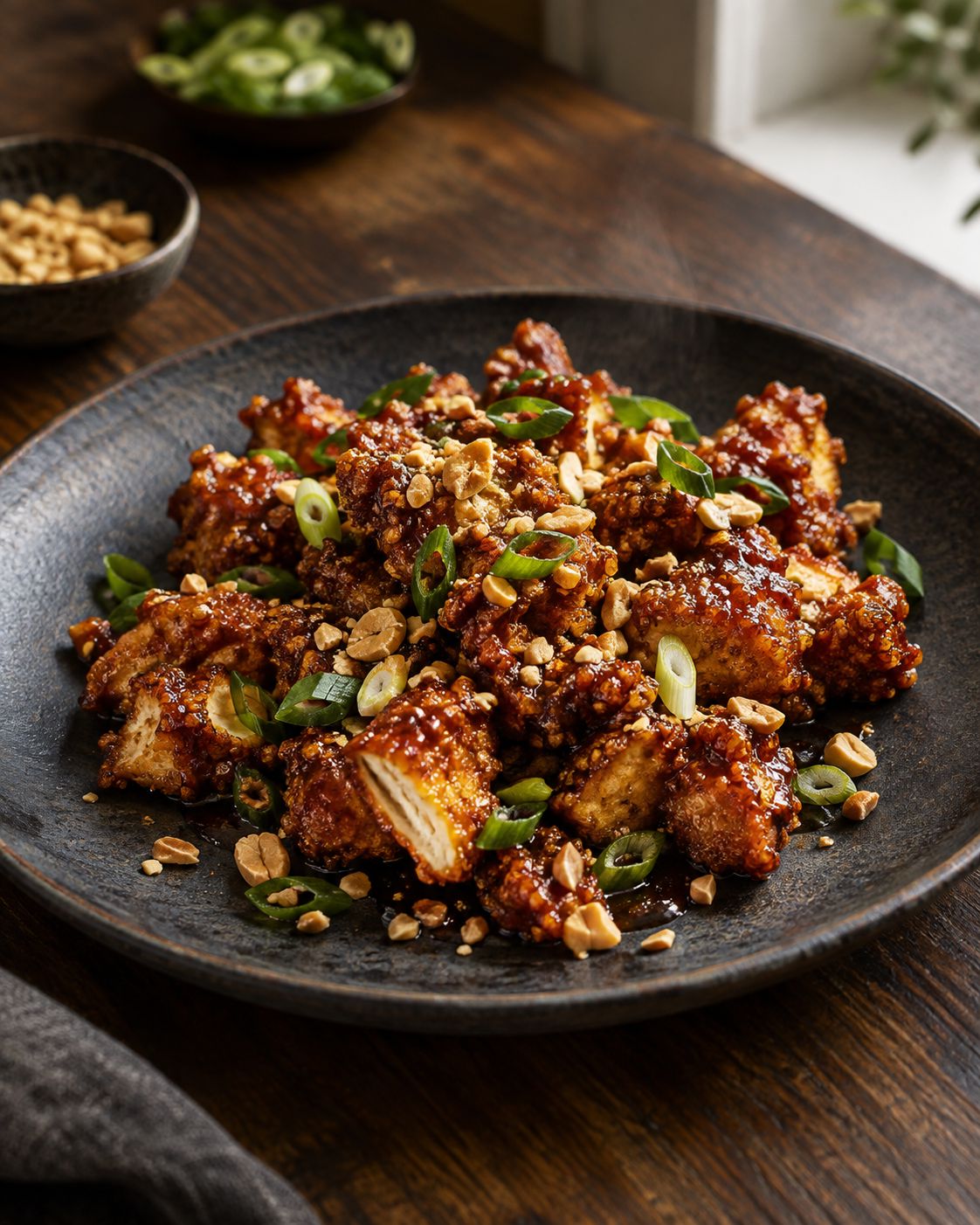 Placeholder illustration for crispy peanut tofu